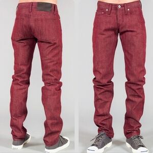NWOT Naked & Famous Weird Guy Pomegranate Japanese Raw Selvedge Denim Jeans 31